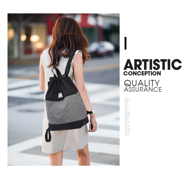 Мужской рюкзак с завязками для ноутбука повседневная школьная сумка путешествий