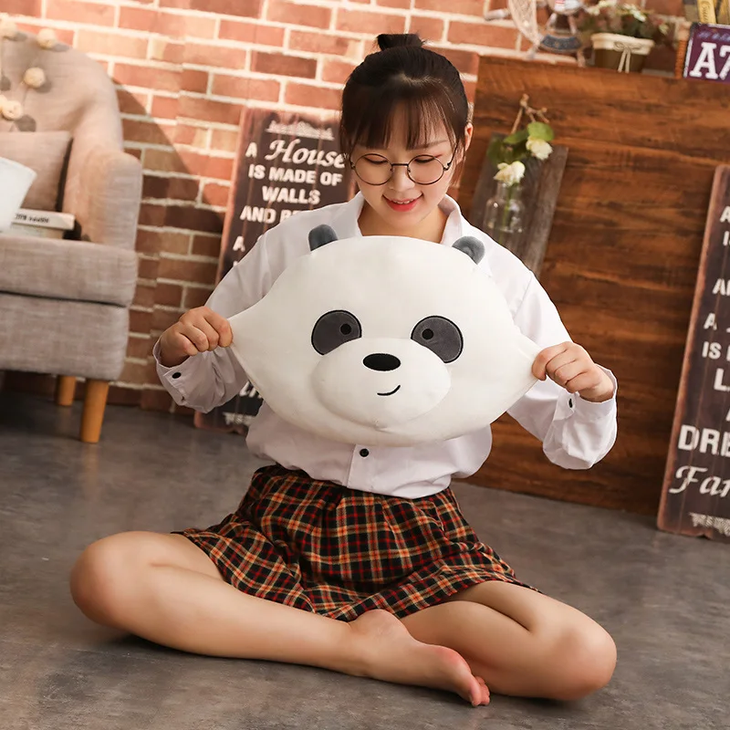 white panda 35 см* 30 см мультяшная плюшевая подушка «Мы Голые Медведи», плюшевая подушка, плюшевый коричневый белый медведь, панда, ручная грелка, подушка, подарки на день рождения для детей, подарки для девочек - Цвет: white panda