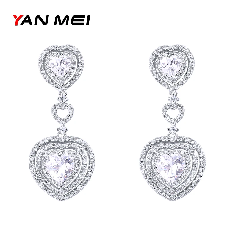 

Женские длинные серьги-подвески YAN MEI, серьги с кристаллами и кубическим цирконием, свадебные украшения GLE6263Y