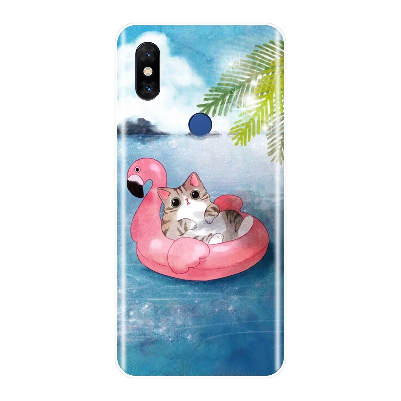 Чехол из ТПУ Для Xiaomi Mi Max 1 2 3 силиконовый мягкий чехол с милым котом цветком