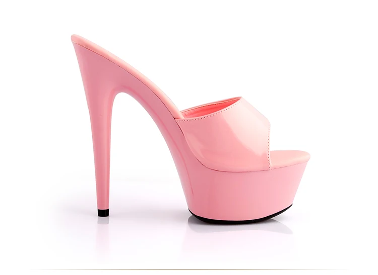 Женская обувь; Новинка года; сезон лето; элегантная обувь на высоком каблуке 15 см; Изящные прозрачные шлепанцы; босоножки и шлепанцы на толстой подошве