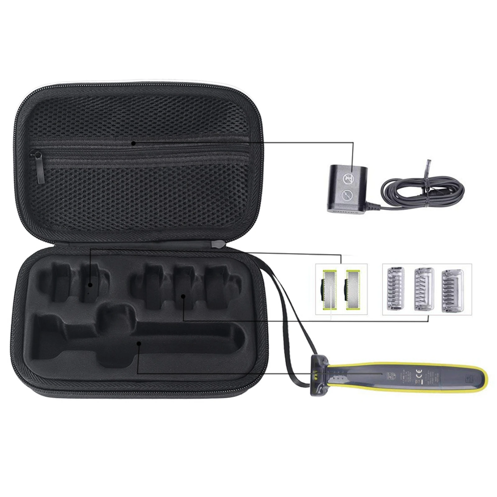 Коробка Для Хранения Чехол Жесткий для Philips Norelco Oneblade QP2520/70 QP2520/90 QP2520/72 QP2630/70|Сумки|