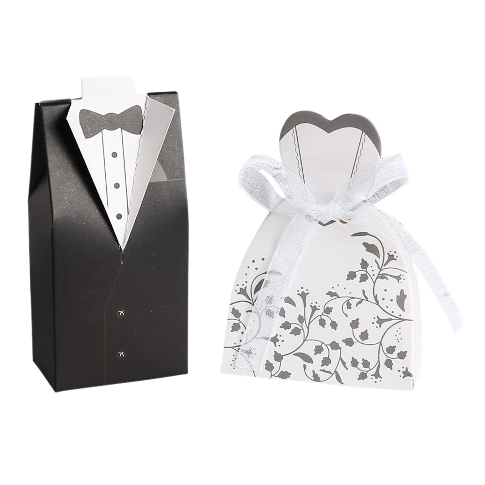 FLST 50 пар Черный Жених + белая невеста для свадьбы|bride groom|groom bridegrooming box |