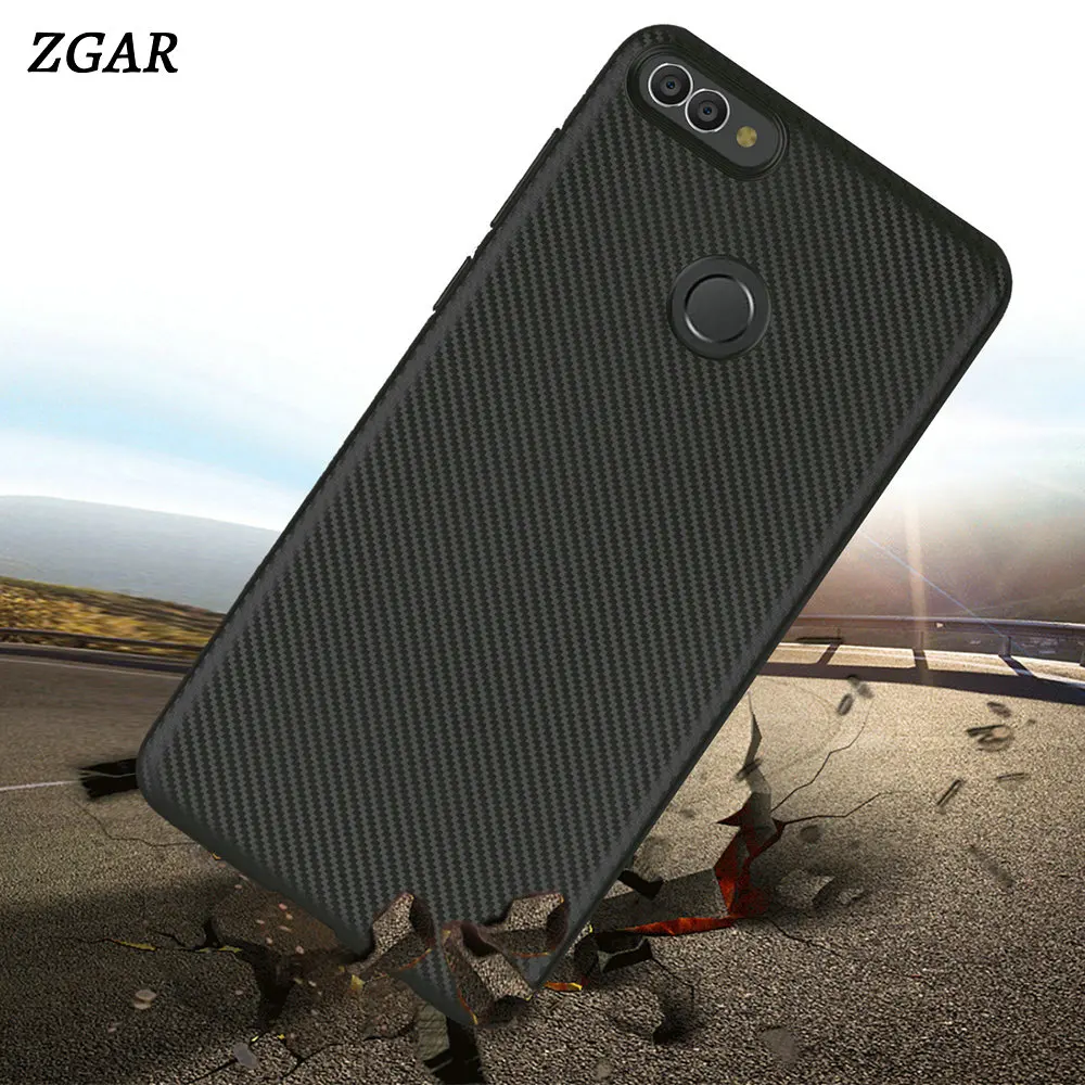 Back Case for Huawei Y9 2018 Dirt Resistant Soft Slim Fitted Covers ZGAR Luxury Men Women Phone Bags Cases |