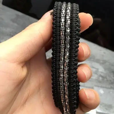 L7 silver 16mm 5yds золотая цепочка с серебряными бусинами кружевная лента винтажная Ткань кружево с блестками свадебное платье Dentelle Аппликация Швейные принадлежности - Цвет: L7 silver 16mm