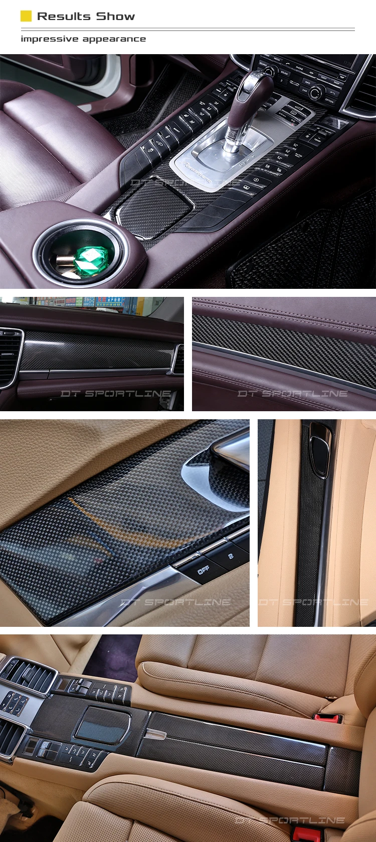 Настоящая внутренняя отделка из углеродного волокна для Porsche Panamera 970 Dash Kit Крышка центральной консоли дверная ручка Накладка приборной панели
