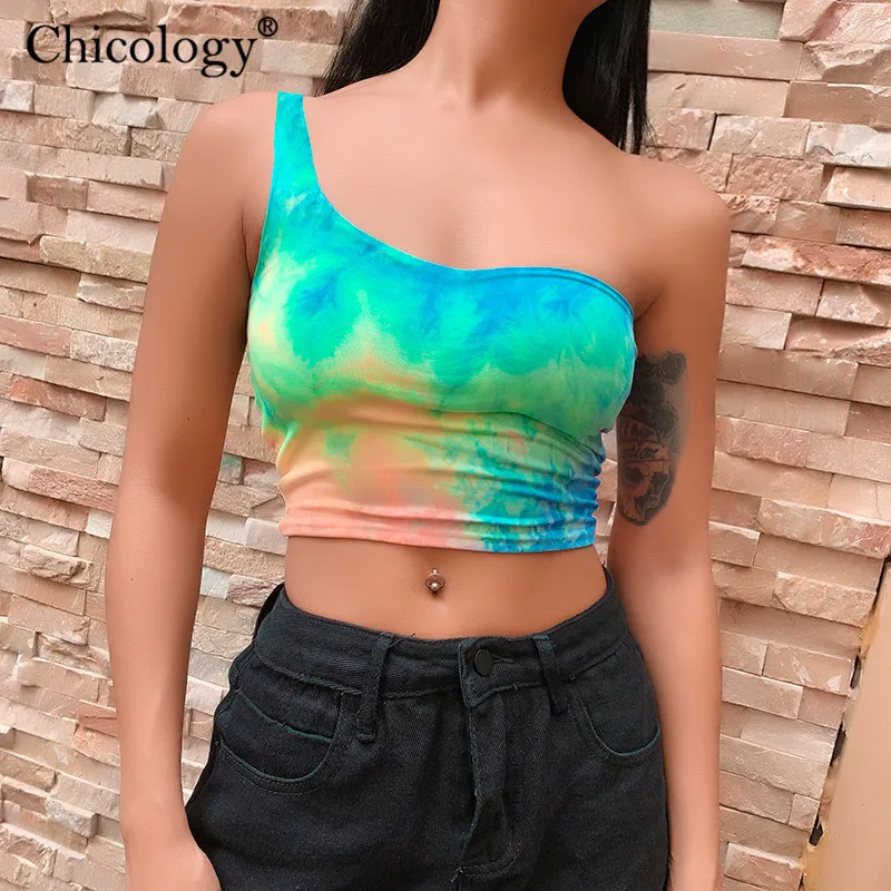 Уличная одежда Chicology на одно плечо кроп топ летняя женская 2019 пикантная