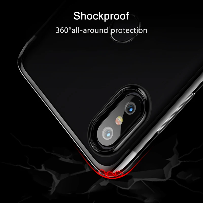 Luxury Case For Xiaomi Redmi Note 6 Pro Silicone Bumper Transparent TPU Silicon Shining Cover |