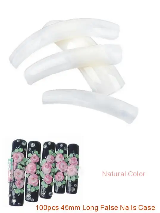 100 шт. салонные накладные ногти из акрила естественного чистого цвета белый