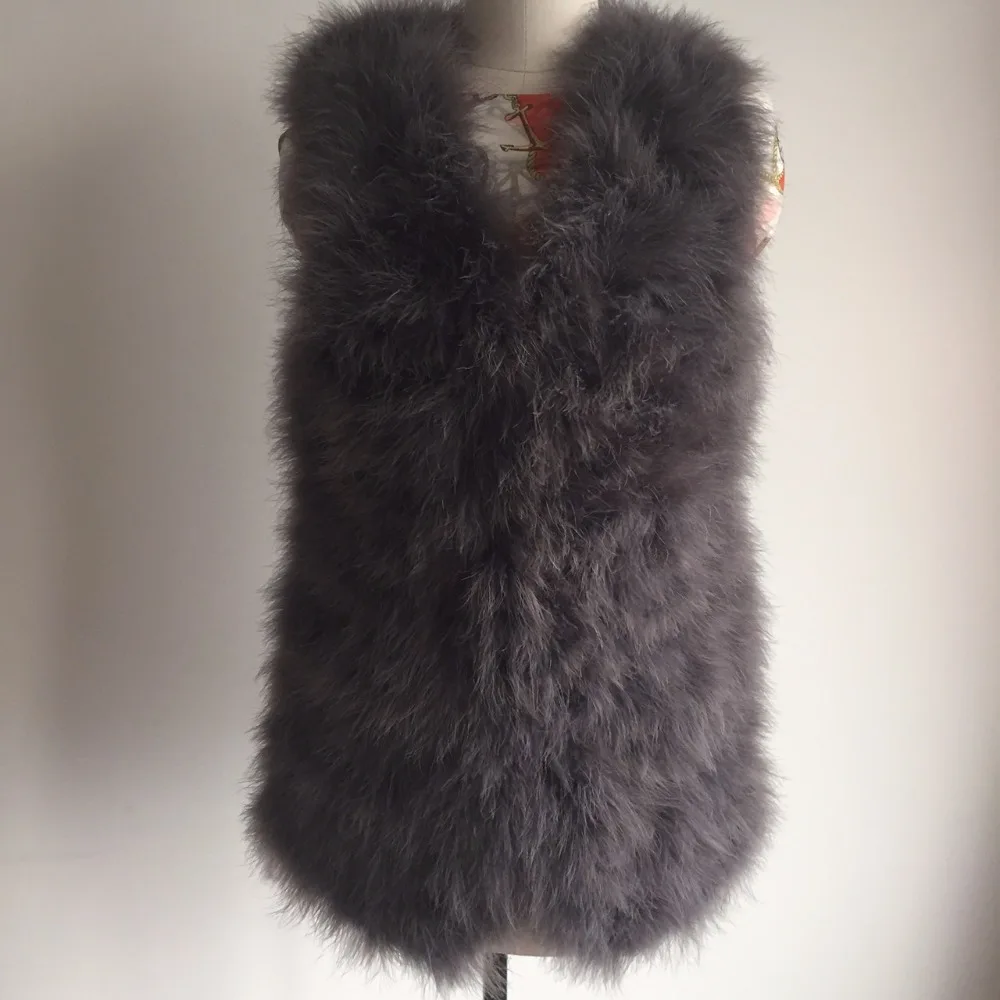Женский меховой жилет зимний теплый из натурального страуса со скидкой FP616 |