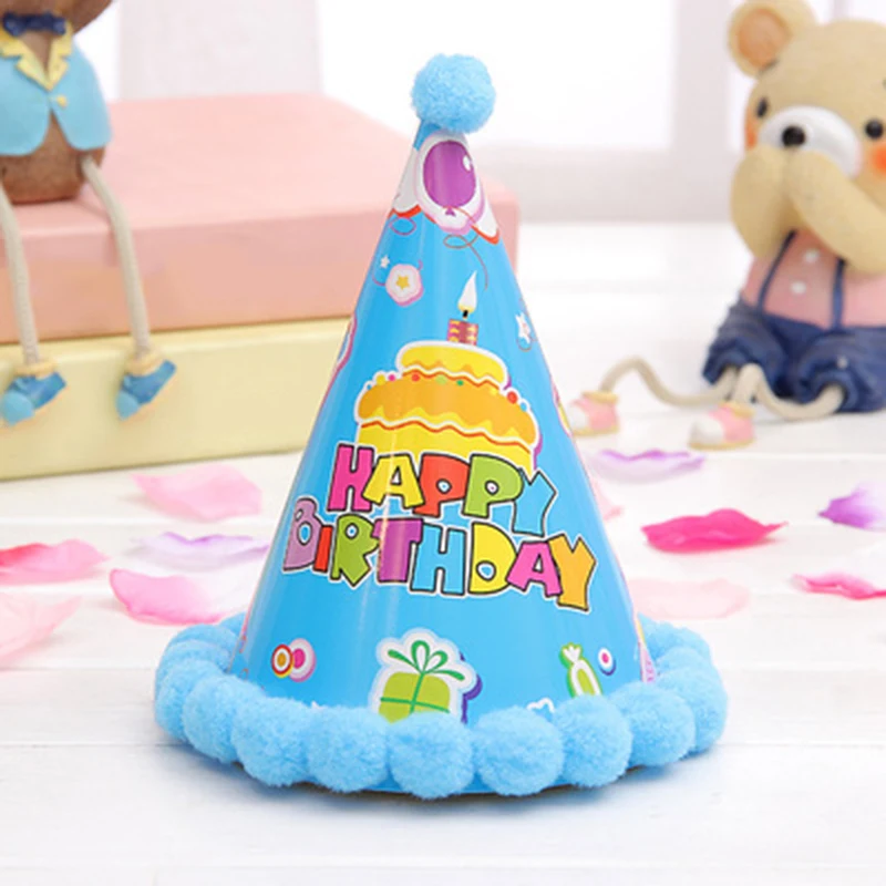 Children Adults Birthday Cap Kids Party Fuzzy Ball Hats Decor | Детская одежда и обувь
