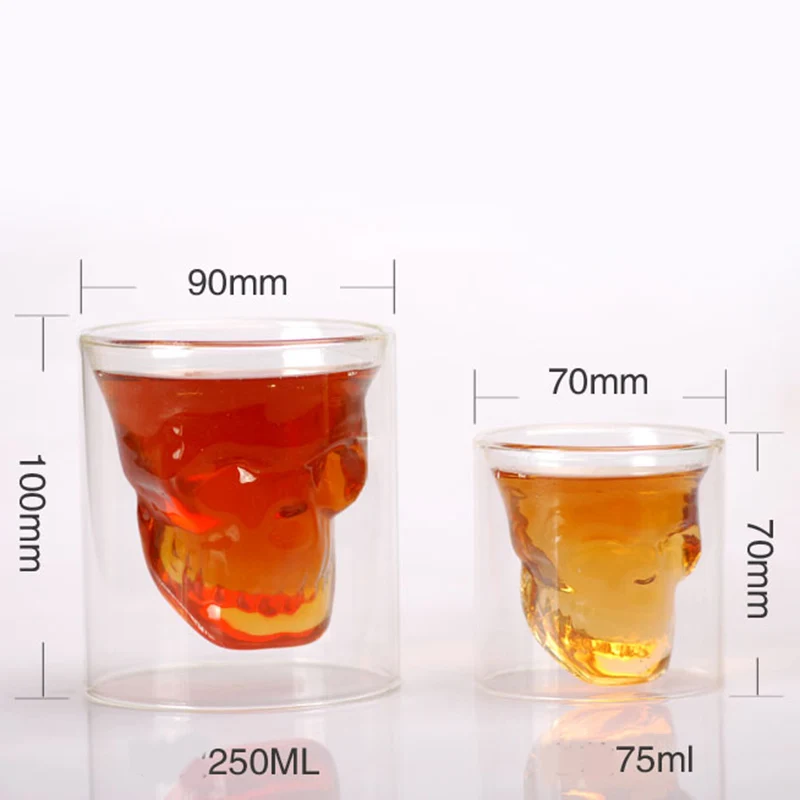 Двойное использование хрустальный череп выстрел стеклянные пиратские чашки