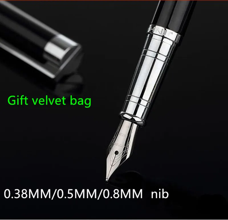 Jinhao классическая черная и серебряная перьевая ручка с 0 5 мм иридиевым