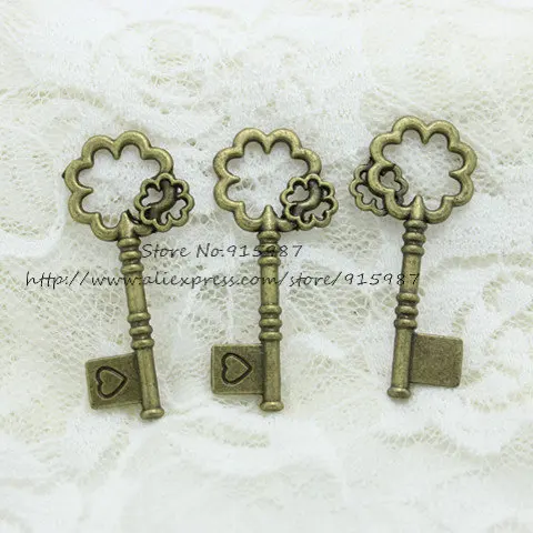 

Sweet Bell 20pcs Antique Bronze Alloy 21*45mm Lovely Plum flower Keys Charms Findings Pendants Jewelry Making D0797