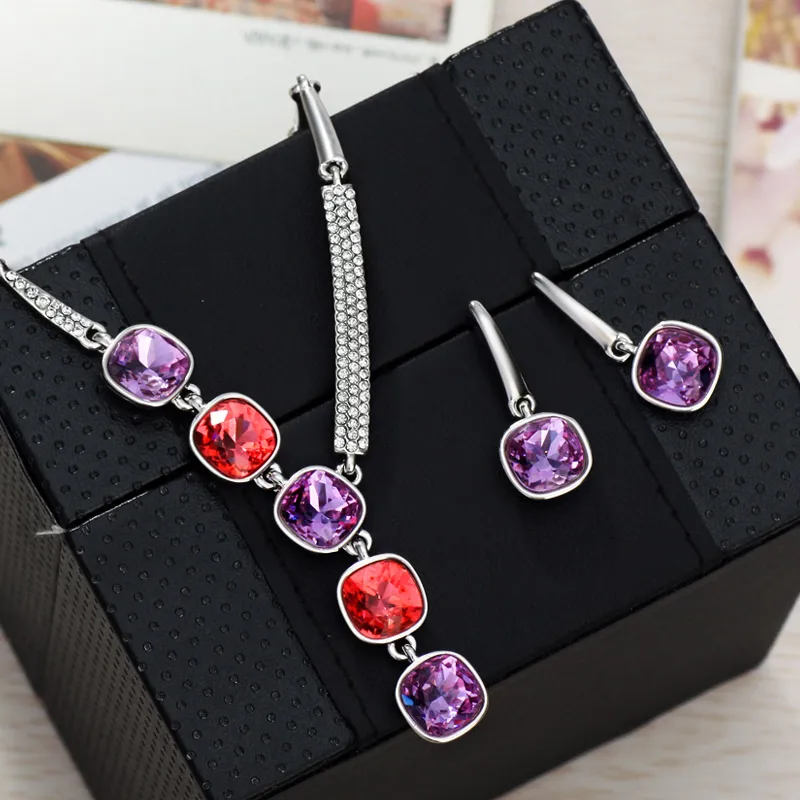 Neoglory брендовые Индийские Ювелирные наборы ожерелье серьги Роскошные подарки на