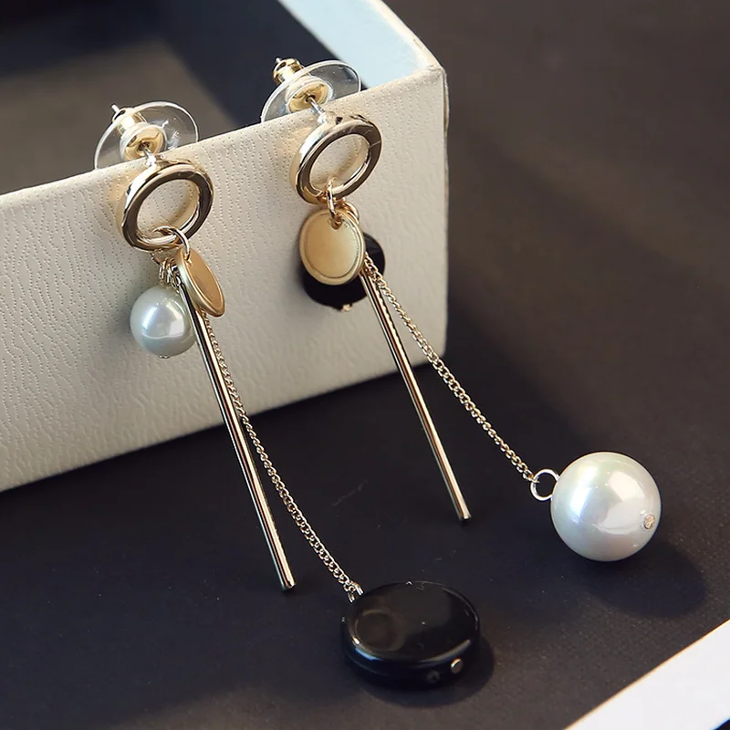 Серьги модные ювелирные изделия 2019 корейские жемчужные женские серьги длинные с