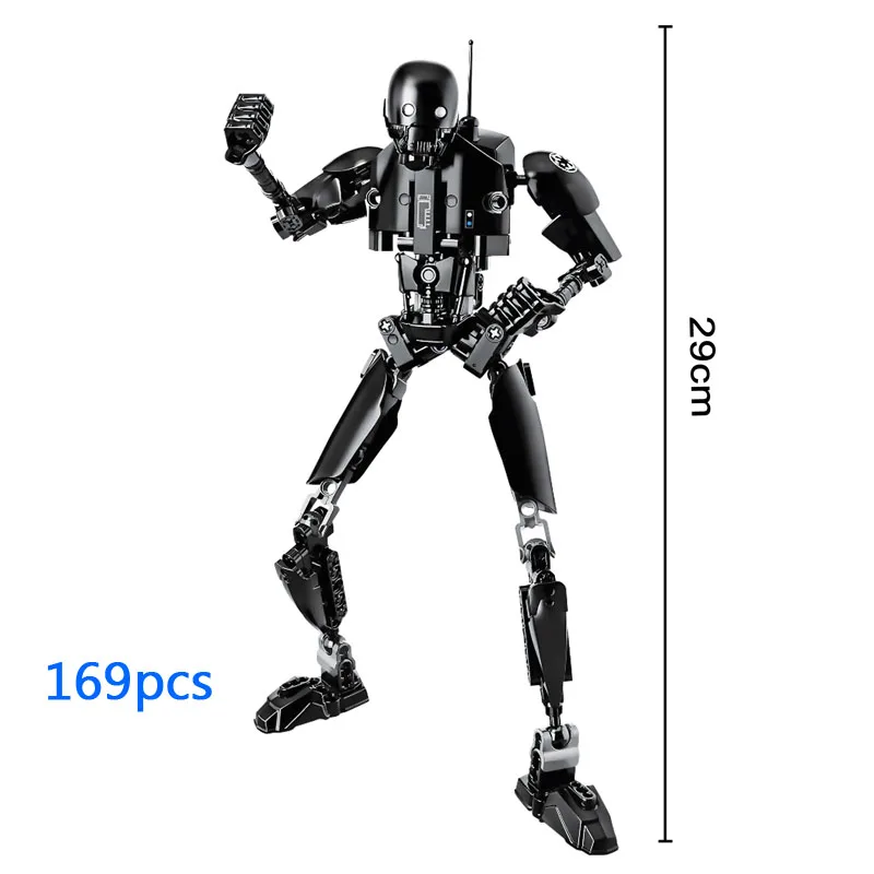 K-2SO Звездная космическая война последний джедай сборная фигурка Рей Люк Скайуокер Чубакка Элитный истребитель Tie пилот Кайло Рен строительный блок игрушка - Цвет: K-2SO