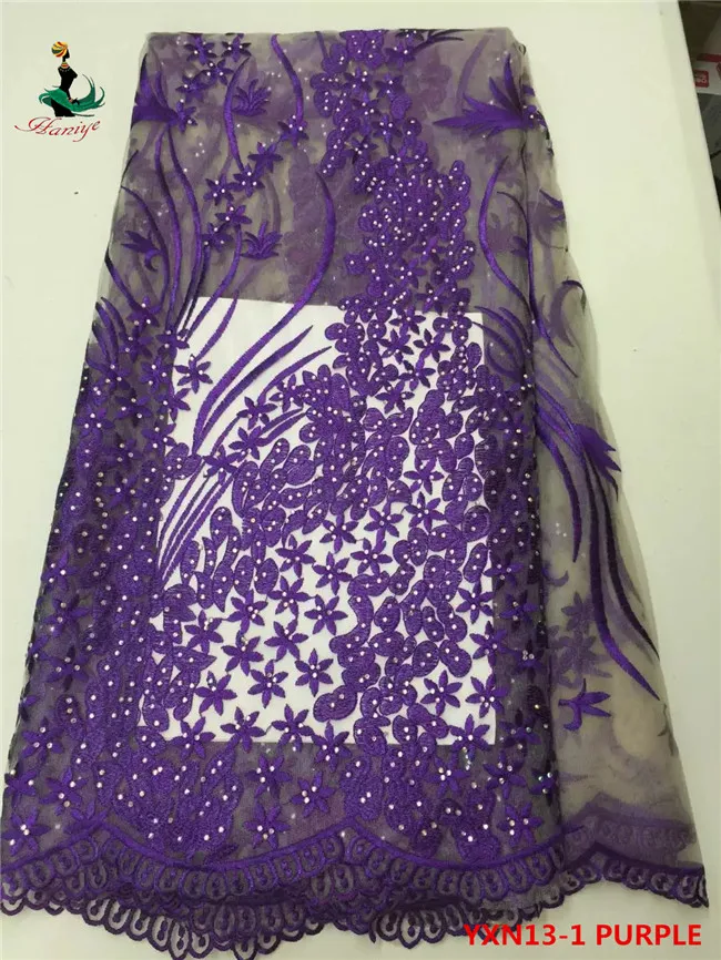 YXN13 Нигерии Кружевной Ткани с камнями Африканский Французский Чистая Кружевная