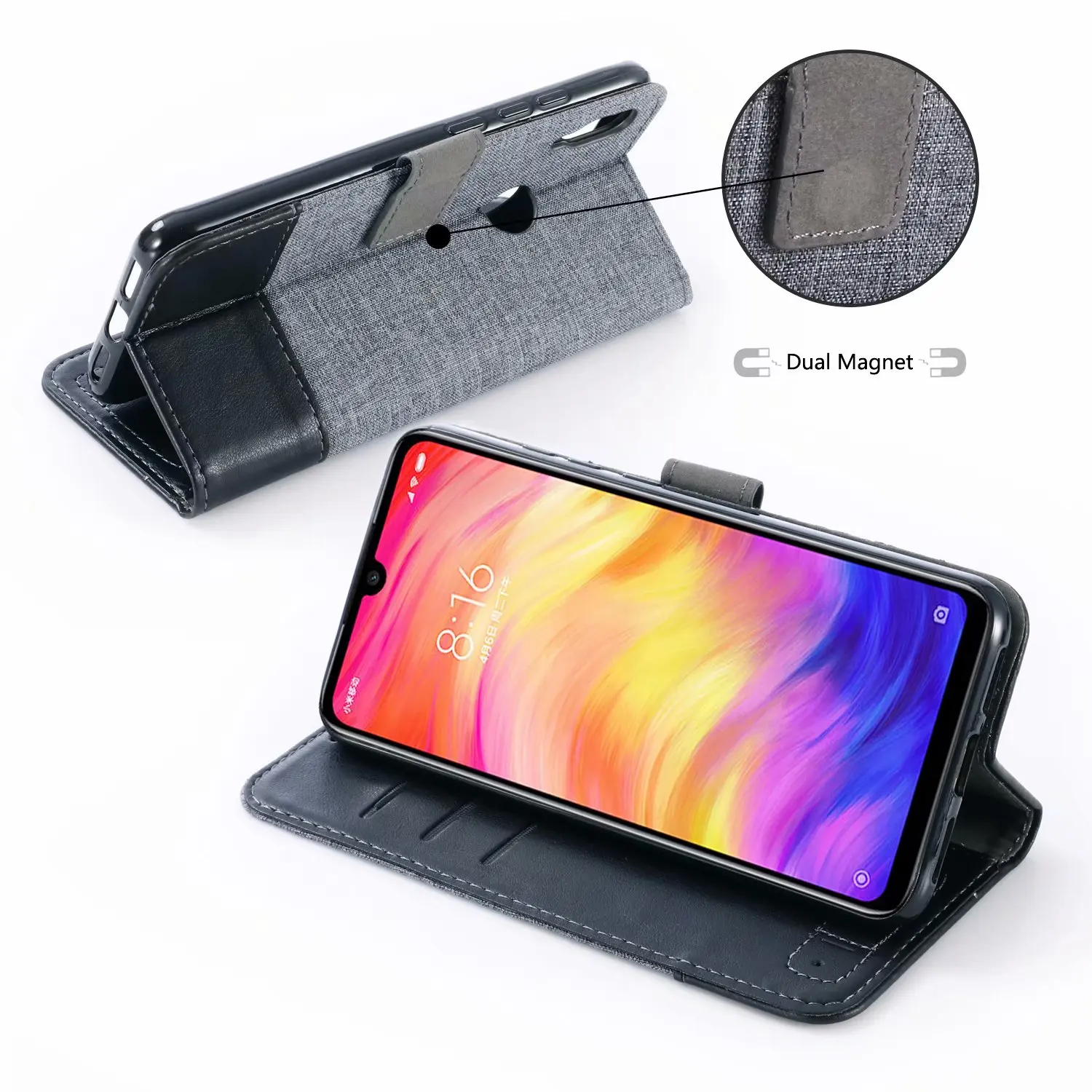 Роскошный Джинсовый чехол + кожаный для XiaoMi RedMi Note 7 6 Pro 6A 5A 4A 4X 5 Plus S2 чехол-кошелек