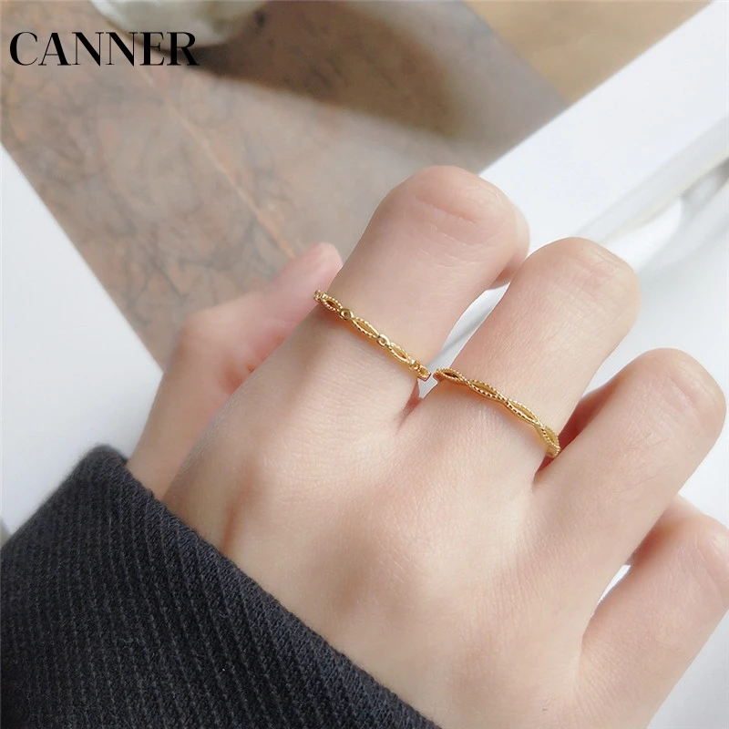 Кольцо CANNER из 100% настоящего серебра 925 пробы модное простое кольцо с круглым