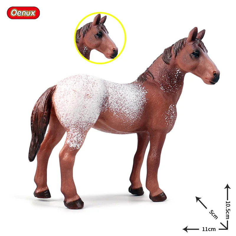 Oenux, новинка, фигурки с животными на ферме, лошадь, модель, фигурки, классические, Appaloosa Clydesdale, белые фигурки лошадей, коллекция игрушек для детей