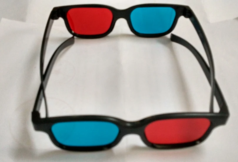 Пластиковые 3d очки в рамке красные синие 2 шт./лот|3d glasses|3d vision glasses3d glasses tv |