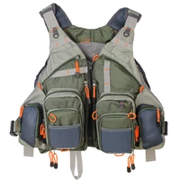 fly fishing vest adjustable size multiple pockets bass fishing mesh backpack for men and women