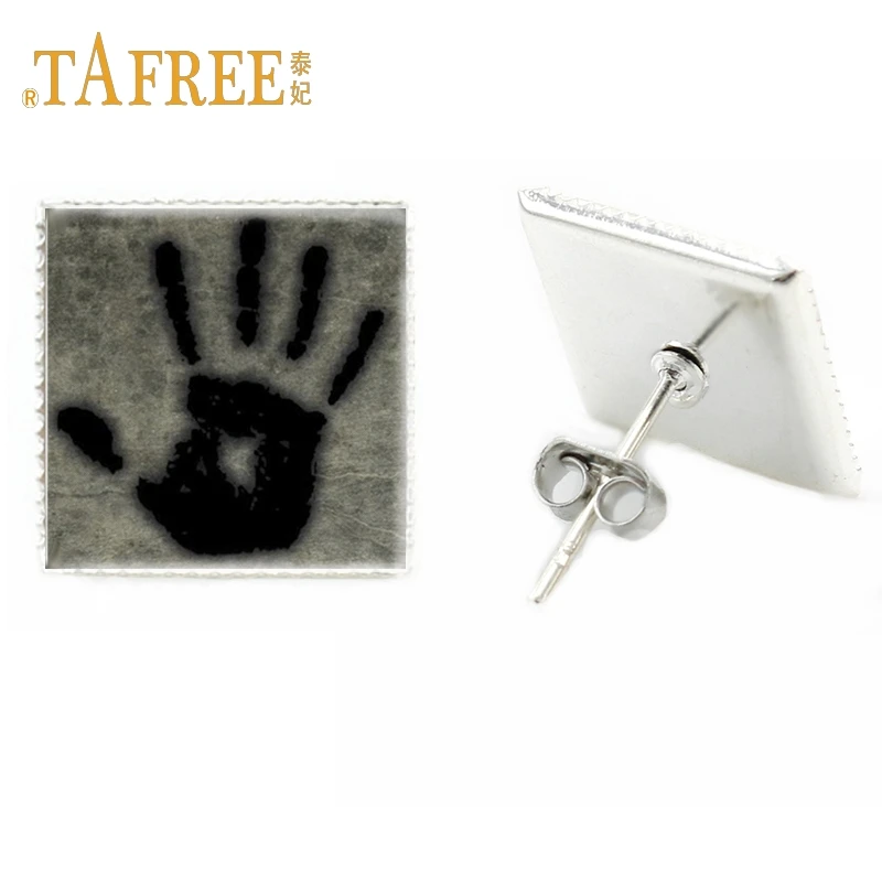 Серьги гвоздики TAFREE Skyrim темное братство таинственное Примечание квадратные
