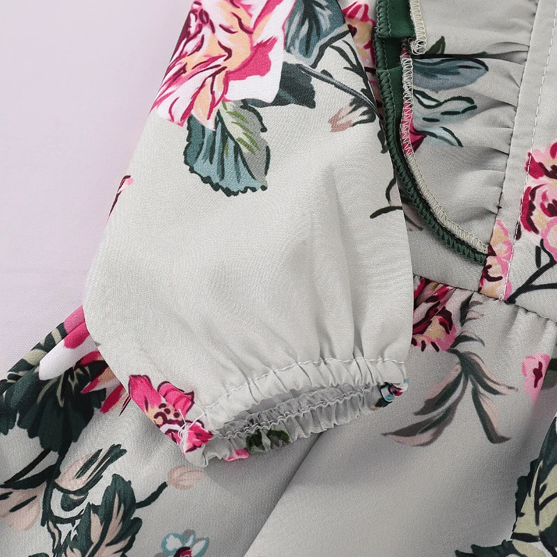Комплект одежды для малышей, коллекция года, осенняя одежда для маленьких девочек платье с длинными рукавами и цветочным рисунком+ аксессуары для волос Детские Одежда для девочек одежда для малышей