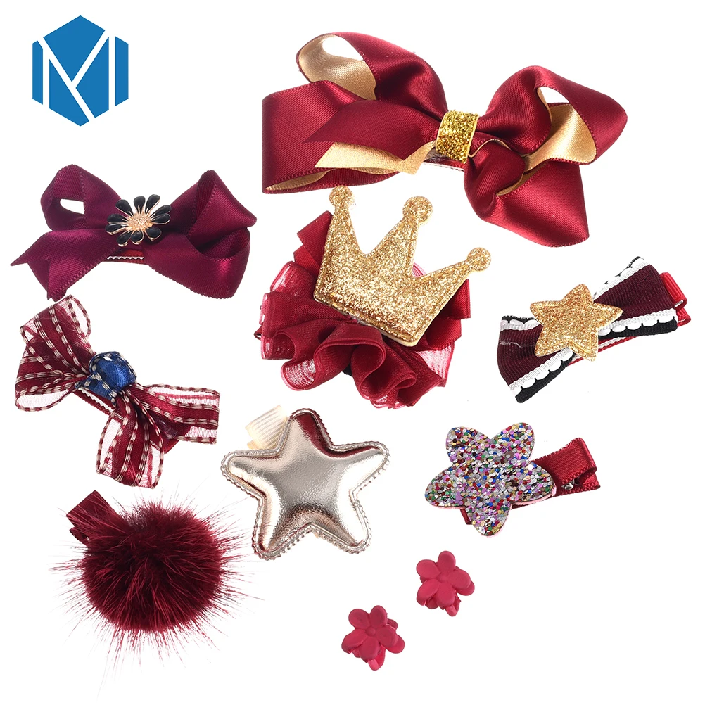 M MISM/1 комплект = 10 шт. заколки для волос принцессы с короной и цветком шифоновая