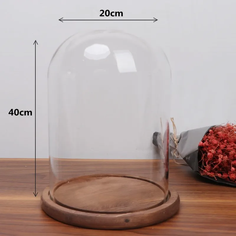 1pc antique base dom 20*40 см диаметр = 20 см Высота = 40 см различная деревянная основа стеклянная купольная ваза стеклянная крышка ваза друг подарок домашнее свадебное украшение - Цвет: 1pc antique base dom