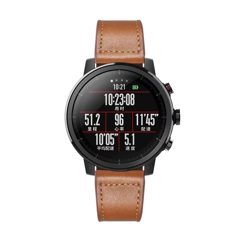 Ремешок для часов Xiaomi Huami Amazfit 2 1 Stratos Pace ремешок из натуральной кожи Gear S3 Huawei Watch 2pro