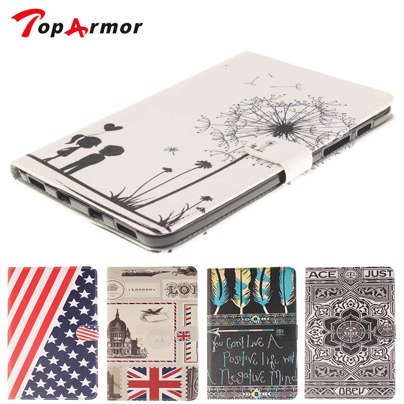 Бренд TopArmor для samsung Galaxy Tab S2 8 0 T710 T715 планшет Мягкий ТПУ + ПУ кожа стенд держатель