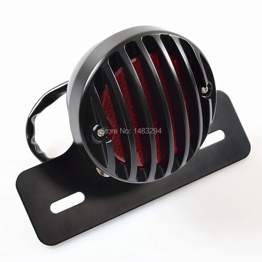 Стальной задний стоп-сигнал на гриле с номерным знаком для Harley Sportster Cafe Bobber Chopper