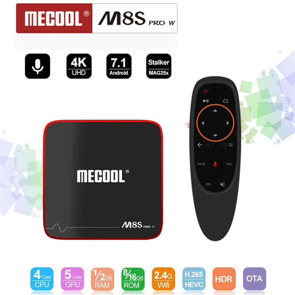 MECOOL M8S PRO W умные ТВ Box Android 7 1 Amlogic S905W 4 ядра 2 Гб оперативной памяти 16 встроенной ГБ 8