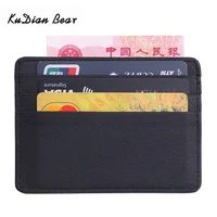 kudian bear leather slim men credit card holder brand designer card organizer male wallets purses tarjetero hombre bih062 pm49