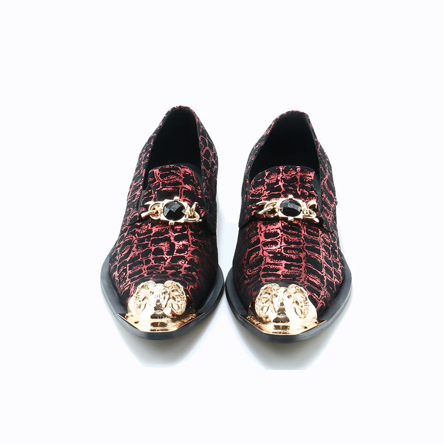 OKHOTCN/Chaussure Homme итальянская обувь мужские кожаные красные свадебные туфли с
