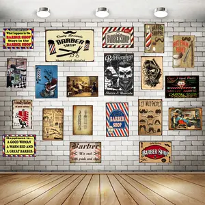 Зеркало для парикмахерской, металлический винтажный настенный Декор для дома, паба, кафе, магазина, железный постер