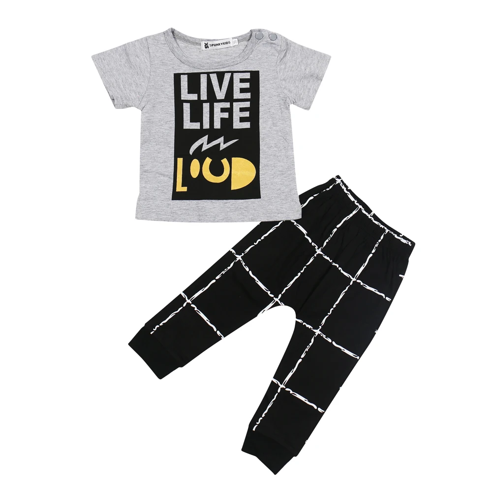 Комплект летней одежды для маленьких мальчиков футболка + штаны комплект из 2