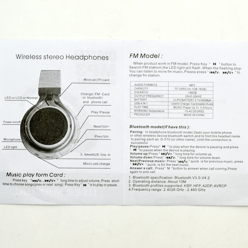 

qijiagu 50Sets Headband Wireless Bluetooth Earphone Headset with Microphone for mobile phone music earphone TF card support