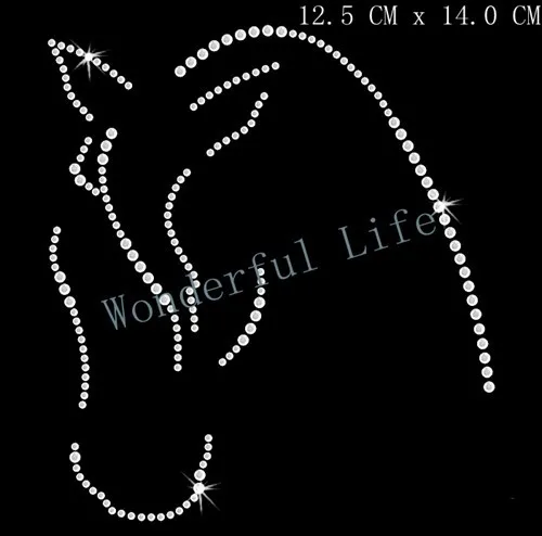 Бесплатная доставка в виде лошадиной головы изображение Горячая фиксация Стразы