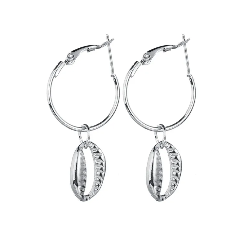 ZORCVENS New Fashion Creative Natural Shell Earrings for Women Boho Handmade Scallop Conch Drop Earrings Jewelry gifts