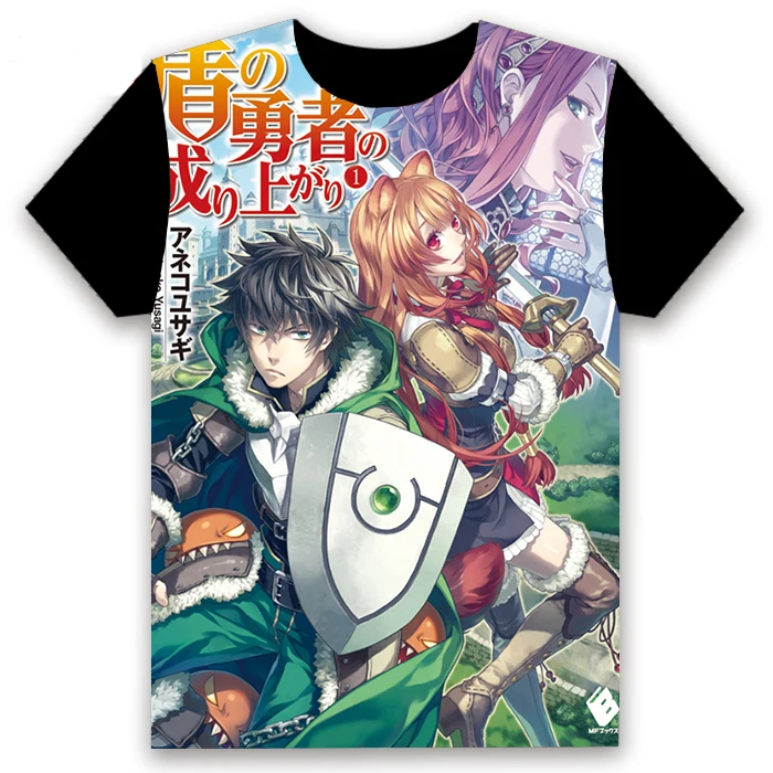 Футболка аниме The Rising of the Shield Hero Naofumi Iwatani Косплей короткий рукав для женщин и мужчин черная футболка Повседневная летняя рубашка Otaku