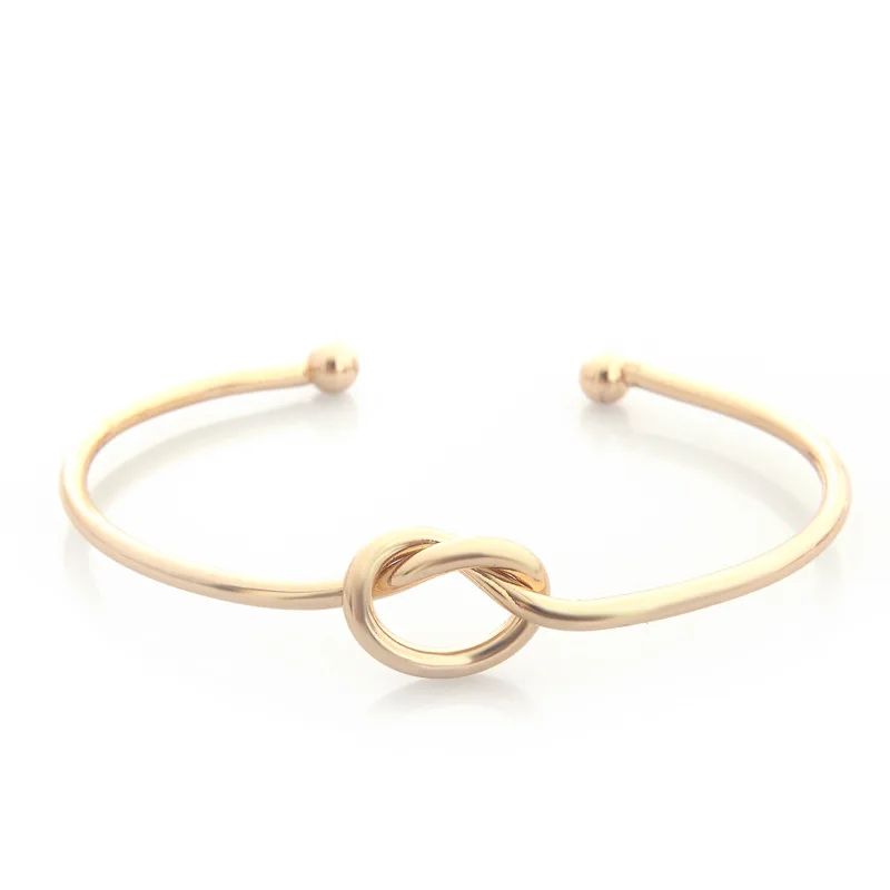 

L231 Adjustable Knot Cuff Bracelets & Bangles For Women Fashion Open Pulseras Pulseira Feminin LOVE Heart Jewelry Girl Gift