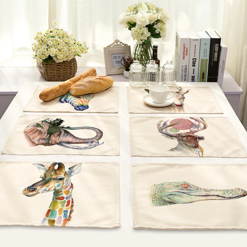 42x32 см животный мир коврик для стола Свадебная вечеринка хиппи стол pleacemat ткань