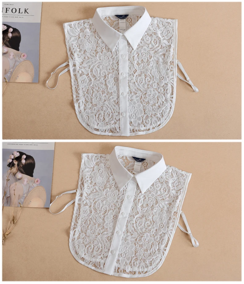 Съемная кружевная Дамская рубашка декоративный воротник свитер полосатый