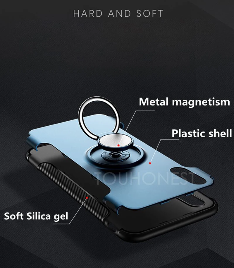 Противоударный чехол для huawei P20 lite Коврики 10 Pro P10 lite Honor 10 9 8 lite 7X P9 Коврики 9 V10 Nova 3 3i кольцо-держатель на палец крышка