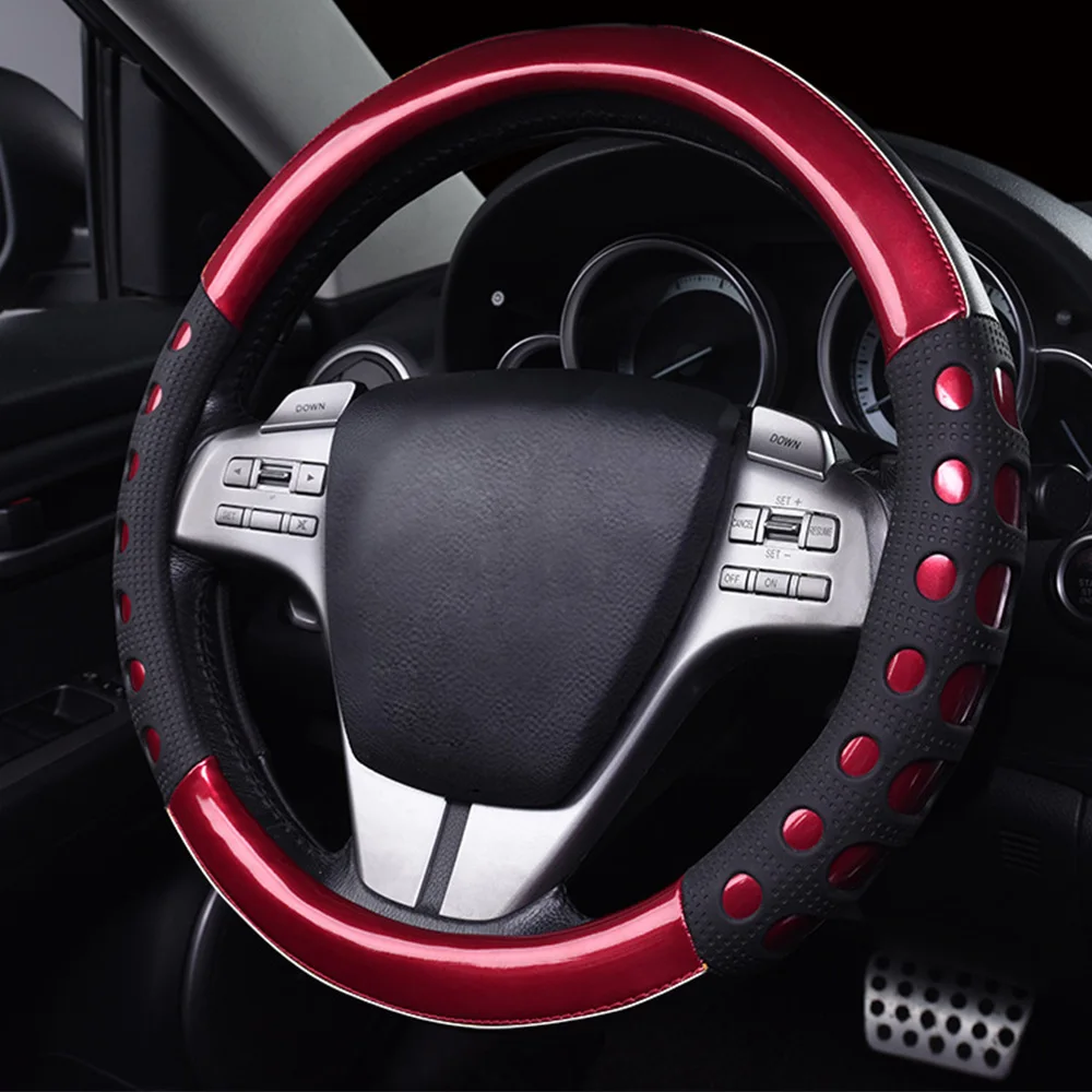 FLY5D универсальные чехлы на руль 38 см из искусственной кожи модные автомобильные