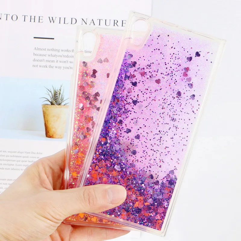 NOWAL Liquid Quicksand Stars Love Heart Glitter Case For Sony Xperia XA2 XZ2 L1 XA XA1 Ultra XZ1 Compact XZ Premuim Soft Cover |