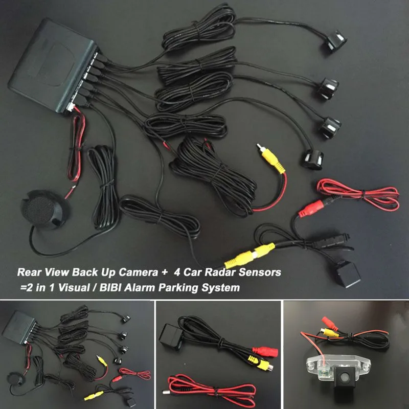 Car Parking Radar Sensors + Rear View Camera = 2 in 1 Visual / BIBI Alarm System For Toyota FJ Cruiser 2007~2011 | Автомобили и